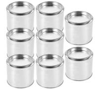 LRXIYODE 8pcs Paint Storage Containers round Iron Ink and Paint Storage Cans with Lid Portable 0.5l 0.3l 0.2l Capacity Silver Metal Containers for Factory and Store Use Random Color