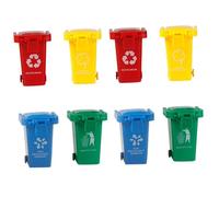 LRXIYODE 8pcs Push Plastic Garbage Can with Flip Lid Mini Trash Bin for S Recycling Play and Sorting Habit Learning Indoor Outdoor Fun