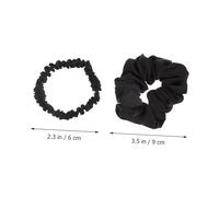 LRXIYODE 8pcs Silk Hair Bands Fine Elastic Ponytail Holders for Women Satin Finish Hair Ties for Styling Ponytails Black