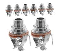 LRXIYODE 8pcs Silver Mono Output Jack for Bass Guitar Electric Audio Instrument Hardware Accessories Stable Multipoint Contact Guitar Hardware Jack for Live Performance and Studio Use