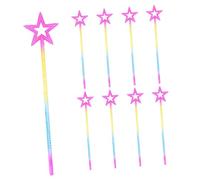 LRXIYODE 8pcs Star Wand Colorful Plastic Fairy Stick for Childrens Party Performance and Role Play Unique Five Point Design for Birthday Gifts and Classroom Rewards