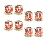 LRXIYODE 8pcs Usa Flag Lapel Pins 250th Anniversary Patriotic Day Brooches Memorial Badge Brooch Set for Independence Day Accessories