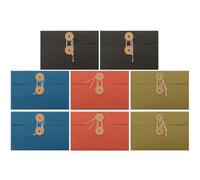 LRXIYODE 8pcs Vintage File Bags with String-tie Closure, Thickened Paper Envelopes for Convenient Postcard Storage and Document Management, Classic Design for School Subjects and Daily Use