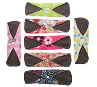 LRXIYODE 8pcs Washable Sanitary Pads Set Bamboo Charcoal Nursing Mats and Blue Storage Bag, Reusable Menstrual Towels for Pregnancy Care and Daily Use