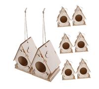 LRXIYODE 8PCS Wooden Birdhouse Kit DIY Unpainted Craft Houses for Painting and Decorating Skill-building Family Activity Indoor Outdoor Weatherproof Bird Nest Project