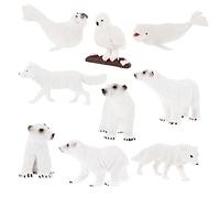 LRXIYODE 9Pcs Polar Arctic Animal Figurines Plastic Sea Creatures Educational Desktop Decorations Imagination and Concentration Development