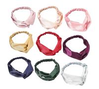 LRXIYODE 9pcs Solid Cloth Hairbands for Women Decorative Elastic Headband Women Hair Decor Spa Use