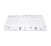 LRXIYODE Acrylic Blush Storage Box 16-compartment Double Row Powder Display Organizer Makeup Cosmetics Holder for Vanity Desktop