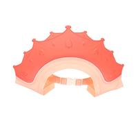 LRXIYODE Adjustable Baby Shower Protective Hat for Boys and Girls, Waterproof Children's Hair Wash Cap Crown Design, Red Bathing Hat for Toddlers and Infants