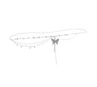 LRXIYODE Adjustable Butterfly Waist Chain Belt Multi-layered Rhinestone Body Jewelry for Women Vintage Style Waist Accessory for Dresses Pants Jeans