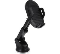 LRXIYODE Adjustable Car Phone Holder Suction Cup Mount with Rotation Smartphone Stand for Dashboard Stable Cradle Fits Various Phone Models Sleek Black Design for Secure Driving Use