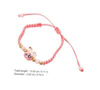 LRXIYODE Adjustable Cat String Bracelet for Women and Men Handcrafted Woven Red Cord with Painted Ceramic Charm Boho Style Wristband for Everyday Wear and Giving