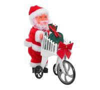 LRXIYODE Animated Santa with Music and Lifelike Movements Portable Christmas Decor and Play Shopping Trolley Figure Festive Holiday Spirit Enhancer with Tunes for Boys