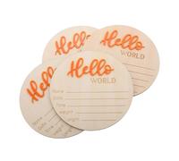 LRXIYODE Announcement Signs Wooden Newborn Name Board Charming Illustrations Round Welcome Cards for Shower Celebrations Photo Props for Boys and Girls