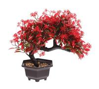 LRXIYODE Artificial Bonsai Tree Potted Plant Red False Plant Ornaments Never Needs to Be Watered or Trimmed for Home Office Decoration