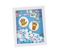 LRXIYODE Baby Handprint Footprint Keepsake Frame Acrylic Golden Memory Kit for Baby Girls Suitable for Baptism and Standing Frame Display