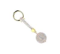 LRXIYODE Ball Shape Crystal Keychain Diamond Accents Silver Ab Color Creative Key Ring Fashion Bag Pendant Stylish Key Accessory for Car and Daily Use