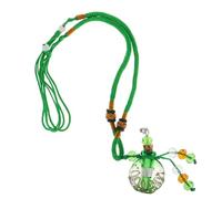 LRXIYODE Baroque Glass Fragrance Bottle Charm Essential Oil Diffuser Necklace for Women Beaded Aromatherapy Pendant Peaceful Green Portable Irish Festival Jewelry for Everyday Relaxation