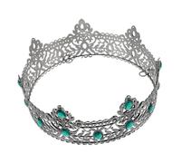 LRXIYODE Baroque Vintage Rhinestone Male Crown for Men Medieval Prince Costume Hair Accessory with Sparkling Full Kings Crown for Theater Prom Cosplay Birthday Halloween Party