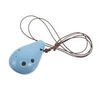 LRXIYODE Beginner Ceramic Ocarina Flute 6-hole Alto Key Wind Instrument for Adults and Kids with Soft Blue Finish, Musical Folk Instrument for Learning and Performance
