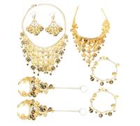 LRXIYODE Belly Dance Accessories Dancing Head Chain Dance Anklets Belly Dancer Accessories for Women Golden Metal