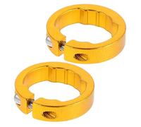LRXIYODE Bicycle Handlebar Grip Clamping Rings 2pcs Aluminum Alloy Golden 8mm Thickness for Secure Locking with Quick Tool-free Installation on Mountain Bikes and Other Bicycle Types