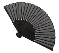 LRXIYODE Black Fabric Folding Fan for Men Lightweight Silk Bamboo Material with Carry Bag Practical Summer Handheld Portable Fan for Male Use