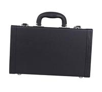 LRXIYODE Black Leather Clarinet Case with Strong Lock and Dust Reduction Features, Portable Clarinet Carry Case with Four Bottom Nails and Simple Elegant Appearance for Musical Instrument
