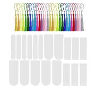 LRXIYODE Blank Bookmarks DIY Bookmarks 30pcs Acrylic with Tassels Pendant Design Lightweight for Graduation Party for Crafts and Reading Page Markers and Back to School Decor