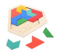 LRXIYODE Boy Girl's Educational Puzzles Wooden Hexagonal Tangram Puzzle for Toddlers Solve Cognitive Activity Travel Montessori