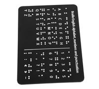 LRXIYODE Braille Alphabet Learning Board with Raised Dots Numbers Punctuation for Beginners Tactile Educational Tool for Blind and Adults Black Horizontal Design for Home and School Use