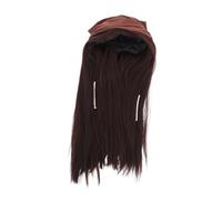 LRXIYODE Brown Pirate Wig and Scarf Set for Adults Breathable Long Hair Accessory for Halloween Cosplay Theatrical Performances and Pirate Dance Parties Essential Costume Addition