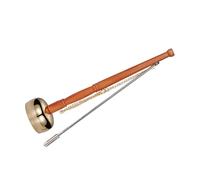 LRXIYODE Buddhist Meditation Brass Hand Bell with Wooden Handle, Small Yin Qing Percussion Instrument for Temple Ceremony and Buddhist Rituals