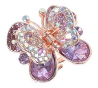 LRXIYODE Butterfly Rhinestone Hair Claw Clip Medium Jaw Clamp Hair Clips for Women Girls Half-up Hairstyling Purple