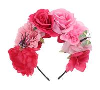 LRXIYODE Butterfly Simulated Flower Headband Lightweight Comfortable Mexican Floral Crown for Halloween Cosplay Day Hair Accessory