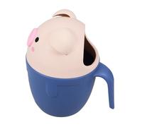 LRXIYODE Cartoon Pig Shower Spoon with Ergonomic Handle Thickened Shampoo Rinse Cup for Bathing Easy Grip Bath Rinser for Hair Washing and Bathroom Decoration Blue
