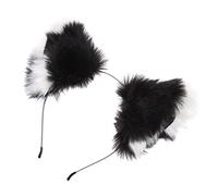 LRXIYODE Cat and Fox Headband Creative Animal Ears Hair Band for Cosplay Party Black and White Stylish Ears Headpiece for Festival Makeup Occasions
