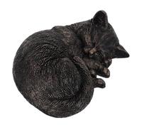 LRXIYODE Cat Ashes Urn for Small Pet Remains, Resin Memorial Figurine with Solid Steady Protection and Detailed Carved Fur Texture, Suitable for Indoor Desktop Display and Outdoor Ground