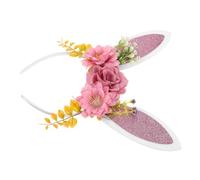 LRXIYODE Charming Floral Bunny Ears Headband for Women Easter Rabbit Ear Hairband for Parties and Carnival Events Adorable Cartoon Style Headwear Accessory for Festive Performances and
