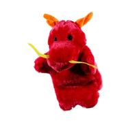 LRXIYODE Chinese Dragon Hand Puppet Plush Red Soft Role Play Accessory for Storytelling Interactive