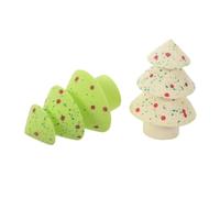 LRXIYODE Christmas Tree Shaped Makeup Sponge for Face Foundation Soft Skin-friendly with Colorful Glitter Star Ball Design Festive Cosmetic Applicators for Smooth Liquid and Powder
