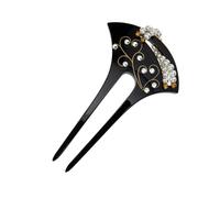LRXIYODE Classic Black Pearl U-shape Hair Fork Bridal Hairpin Traditional Hairpin for Wedding and Hanfu Headdress Accessories