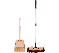 LRXIYODE Cleaning Set with Mini Broom and Dustpan, Plastic and Stainless Steel Material, Unique Design Pretend Play for Kindergarten Pretend Play and Playroom