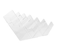 LRXIYODE Clear Acrylic Wallet Holder Rack with 6 Multi-Layer Shelves, Transparent Desktop Display Stand for Glasses and Jewelry Storage (9.1X7.9X3.9 In