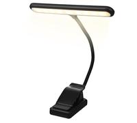 LRXIYODE Clip on Music Stand Light, Rechargeable 1000 Mah LED with 6 Brightness Levels, 27 LEDs, Clip Clamp Design, Compact Black Lamp for Desk and Bedside Reading