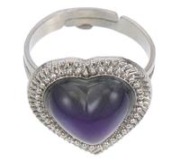 LRXIYODE Color Changing Adjustable Heart Gemstone Ring for Women Revealing Emotions Temperature Sensitive Jewelry Fashionable for