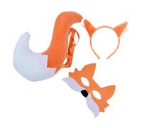 LRXIYODE Cosplay Kit Fox Tail for Cosplay Ears Costume Halloween Mask and Prop Plush Boys Tails Furry Carnival Party Costume Foxy Orange