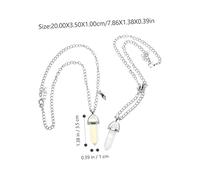 LRXIYODE Couples Magnetic Hexagonal Crystal Necklaces Matching Natural Stone Pendant Jewelry for Women Lightweight Design Boyfriend Girlfriend