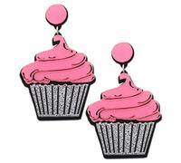LRXIYODE Creative Cupcake Dangle Earrings for Women Cute Drop Earrings with Chic Dessert Charm Lightweight Ear Accessory for Parties Daily Wear Holidays Friends