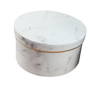 LRXIYODE Creative Gilded Marble Paper Flower Gift Box Medium White Wedding Supply Unique Craft Storage for Invitations and Special Occasions